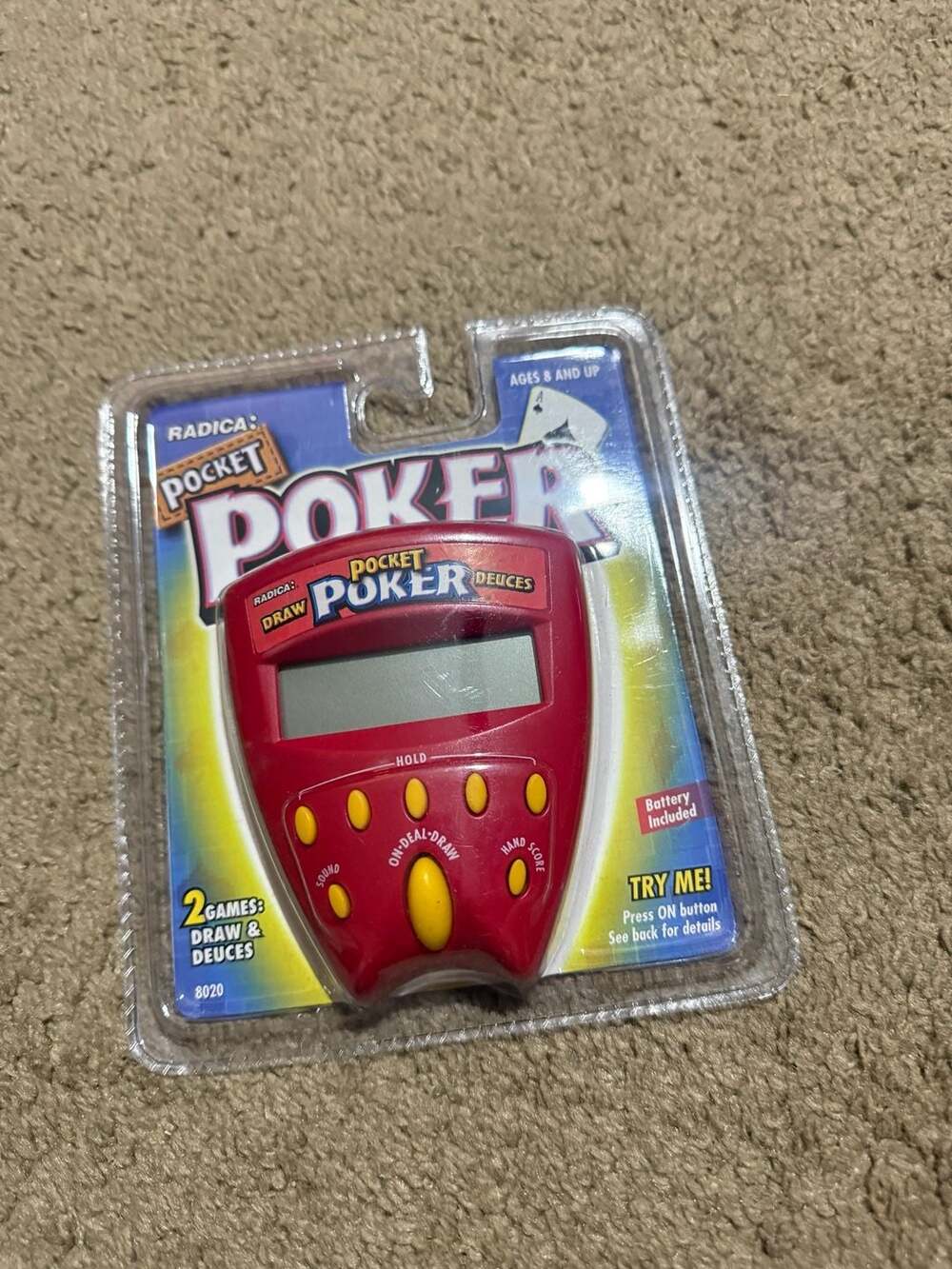 Radica Pocket Poker Draw & Deuces 8020 Handheld Electronic Game